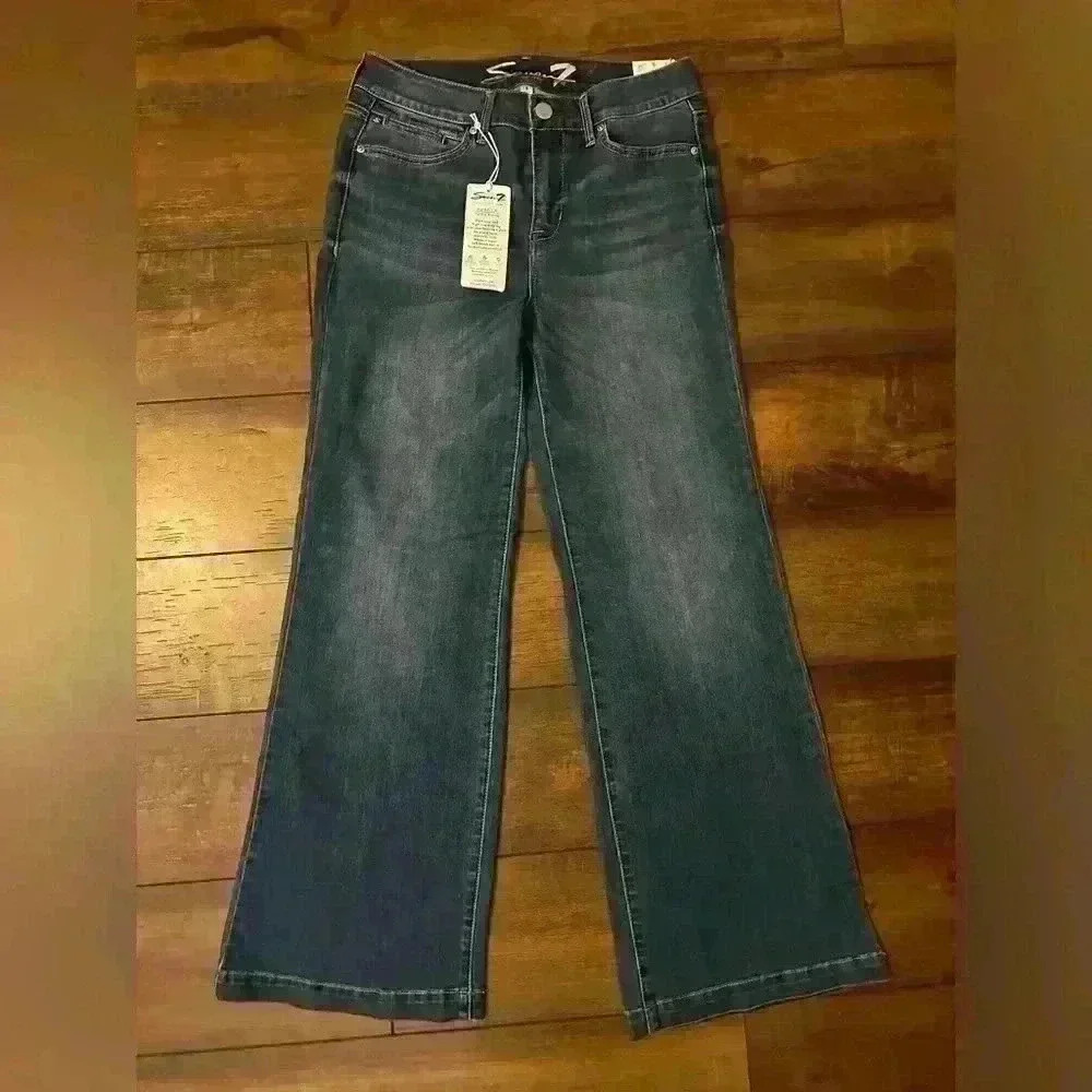 Seven 7 jeans flare The Bella High rise Wide Leg Size 8 32”inseam new with tags